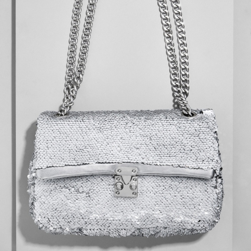 Baublebar Silver Sequin Shoulder Bag & crossbody